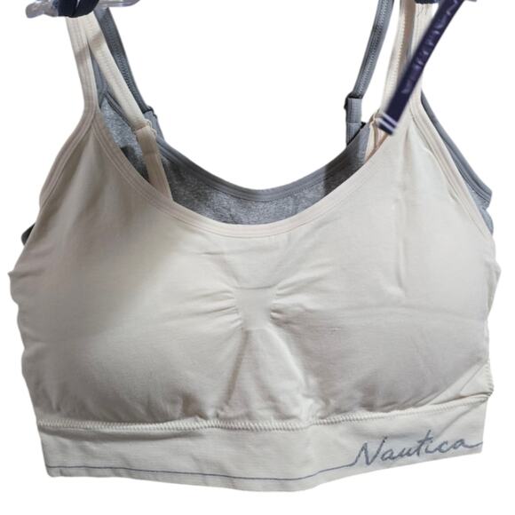 Nautica 3Pk Active Lounge Comfy Athletic Blue Sports Bra Bralettes Set Plus Size - Picture 4 of 12